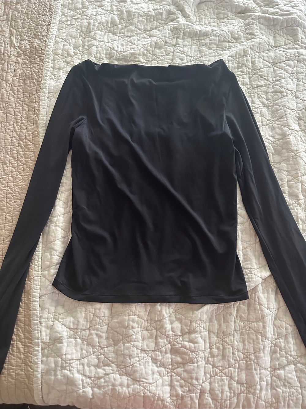 Aritzia Black boat neck good lux  Long Sleeve Top